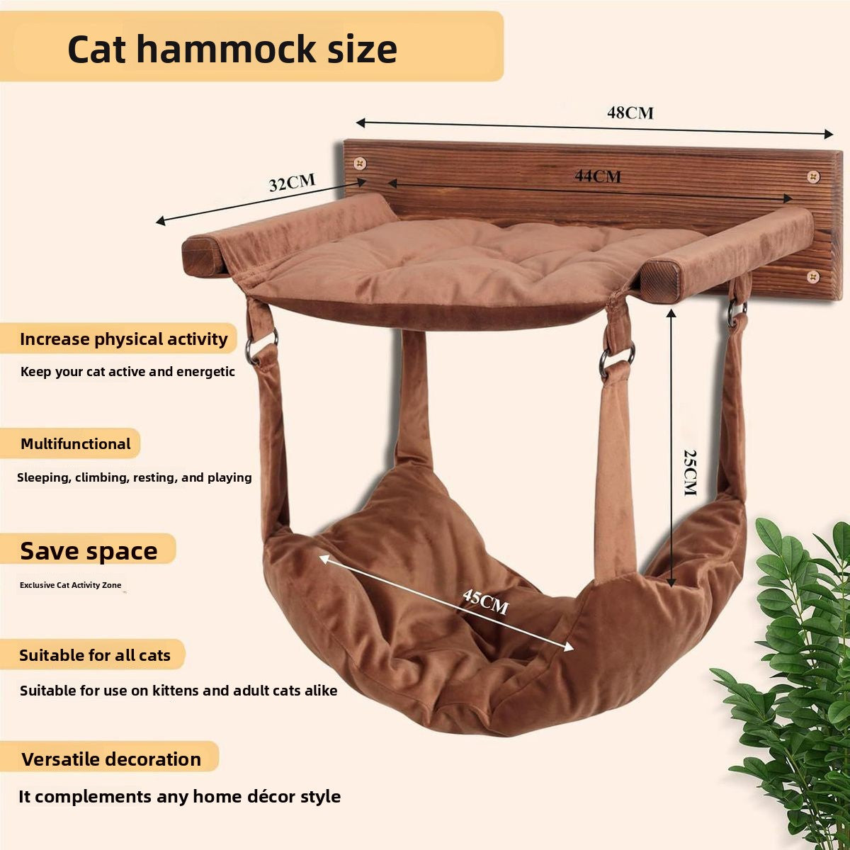 Wooden cat climbing frame wall
