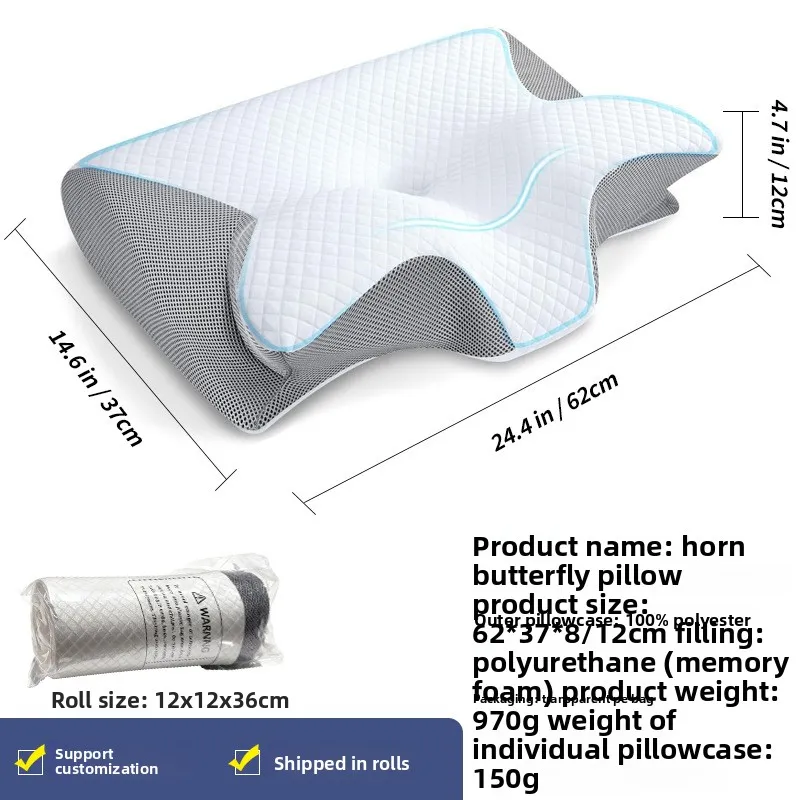 Ergonomic memory foam cervical pillow