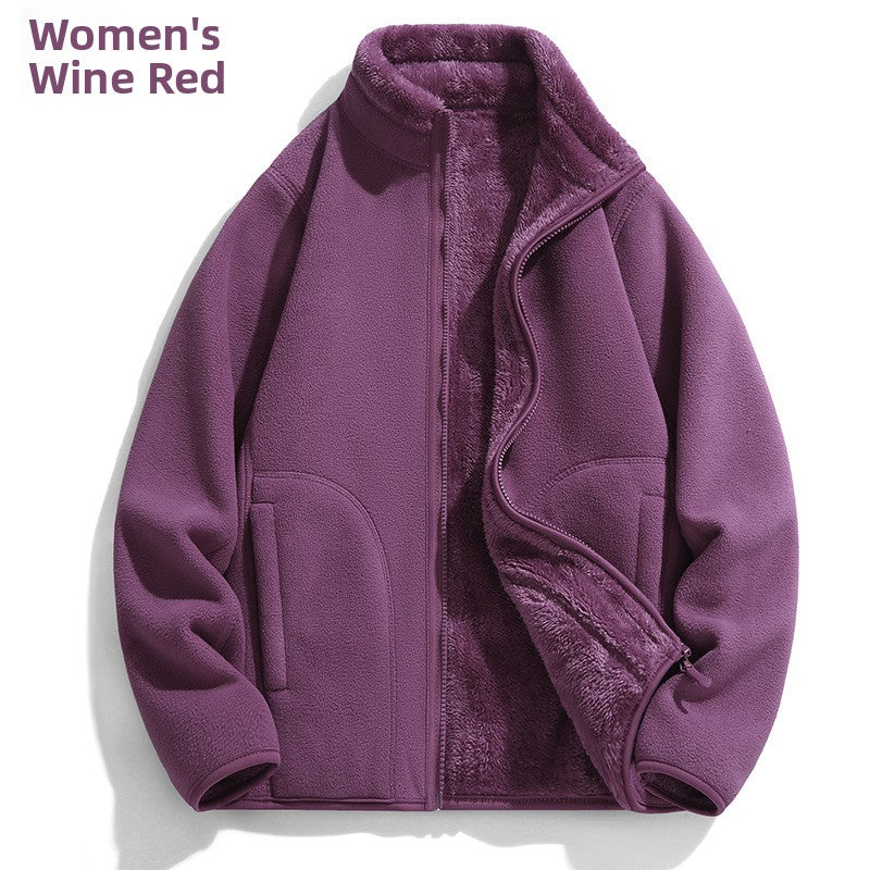 Reversible Polar Fleece Stand Collar Jacket