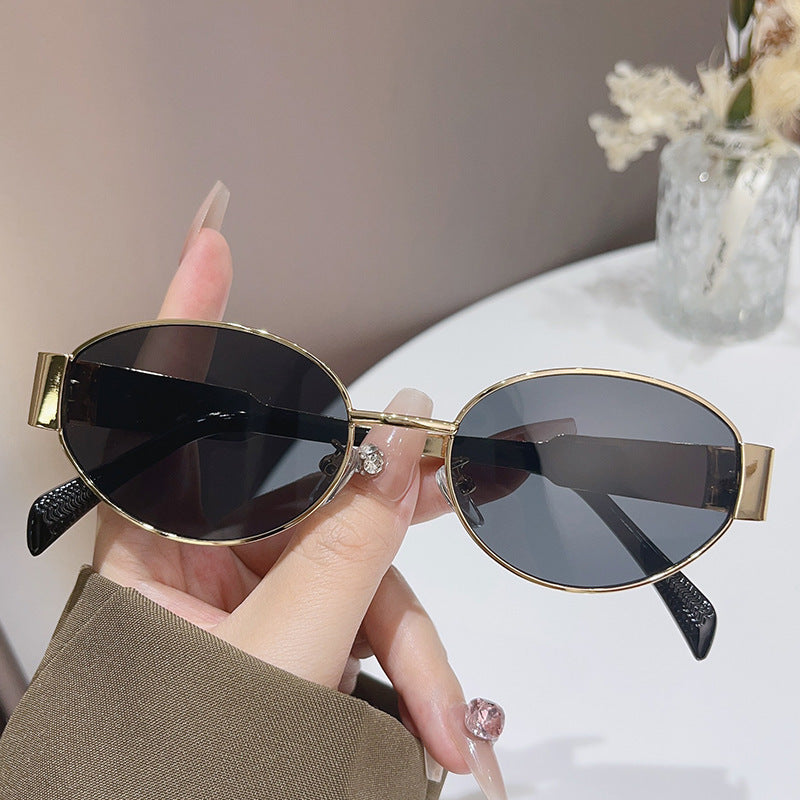 Metal Oval Frame Sunglasses
