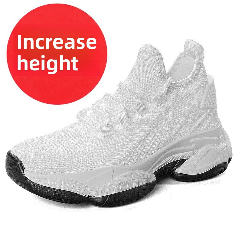 Height-increasing thick-soled flyknit shoes