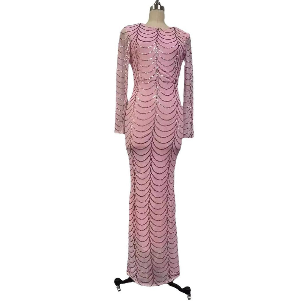 Elegant Sequin Fishtail Evening Dress