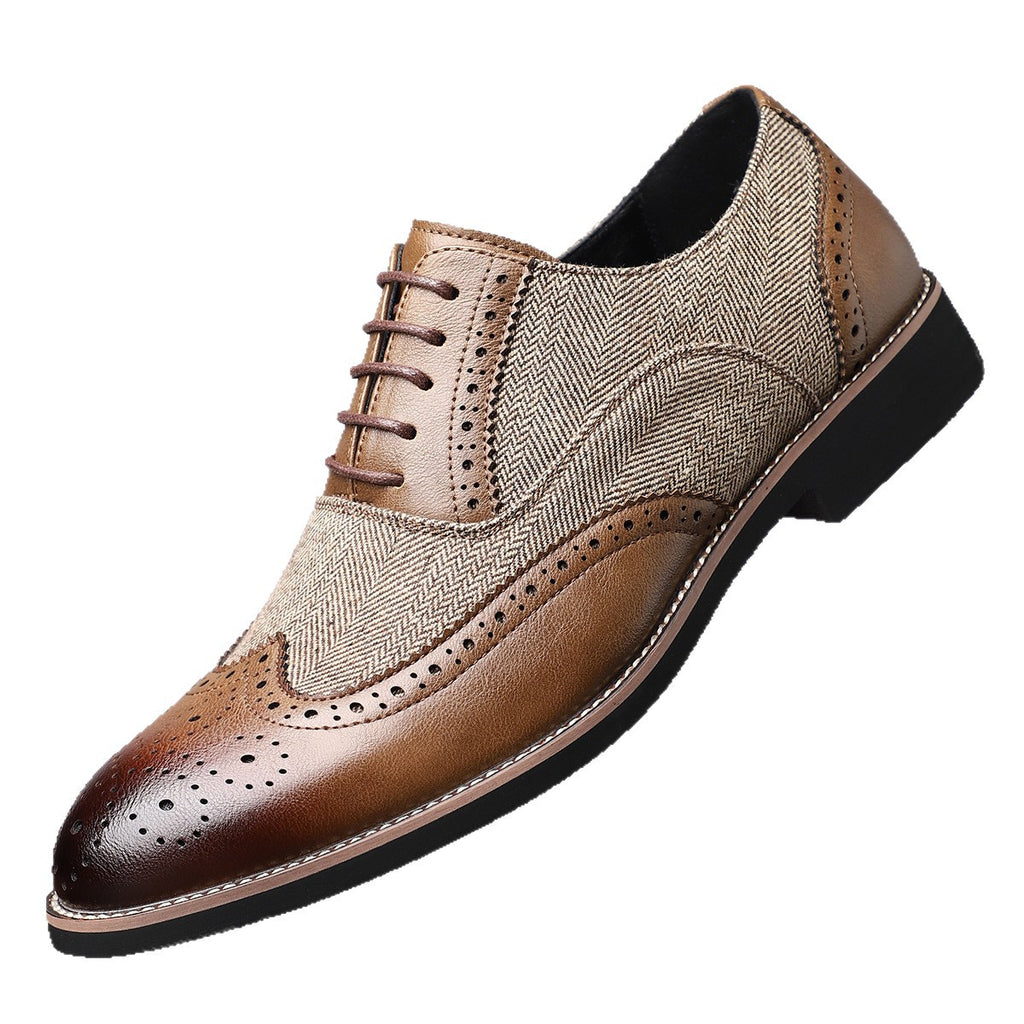 Large Size Men's Retro Daily Casual Shoes Business Formal Carved Brogue Comfortable Men's Shoes