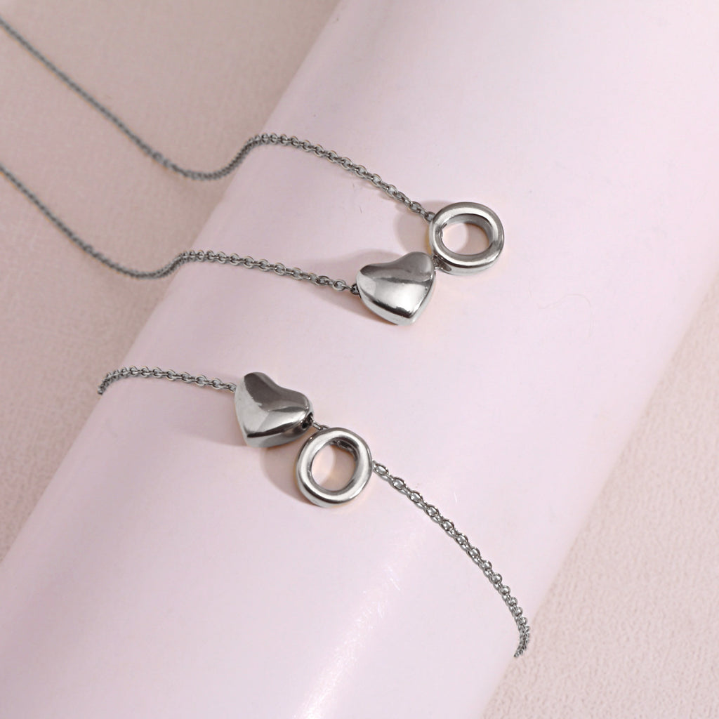 Heart Pendant Titanium Steel Necklace