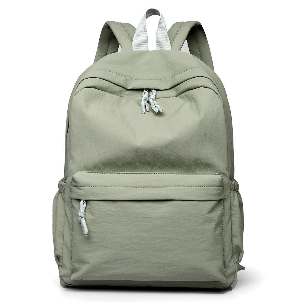 Simple Solid Color Nylon Backpack
