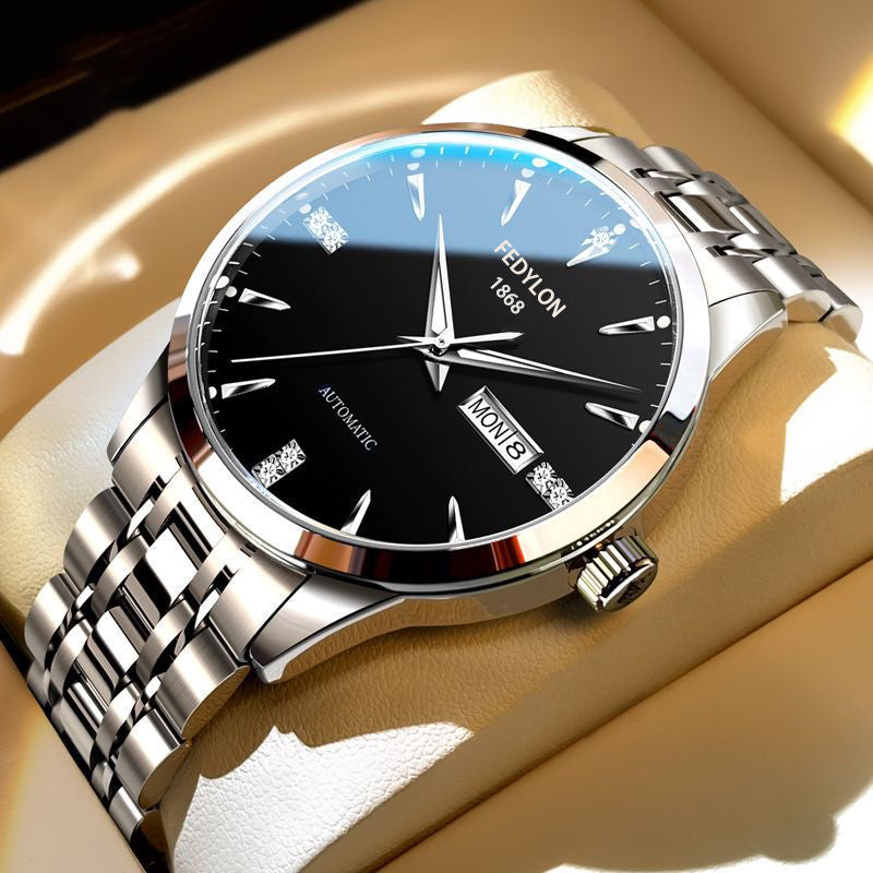 Fully automatic non-mechanical watch with water resistance