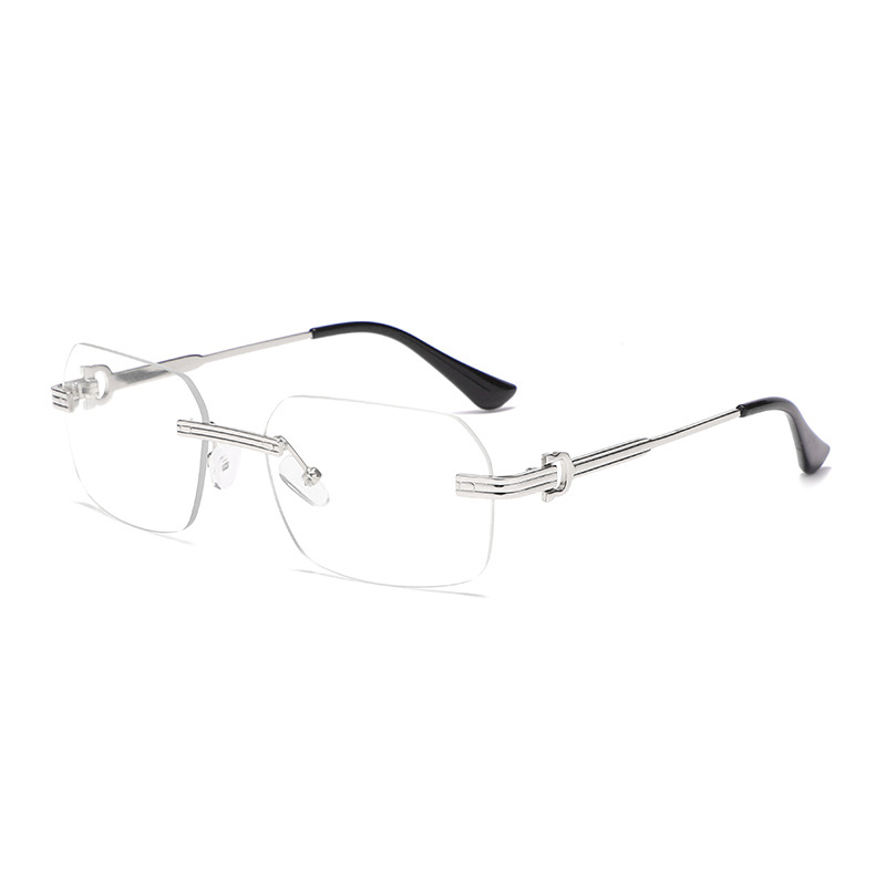 Irregular crystal cut square sunglasses