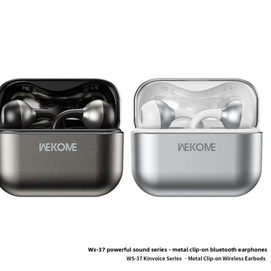 Wireless Clip On Bluetooth Earphones with Noise Cancellation