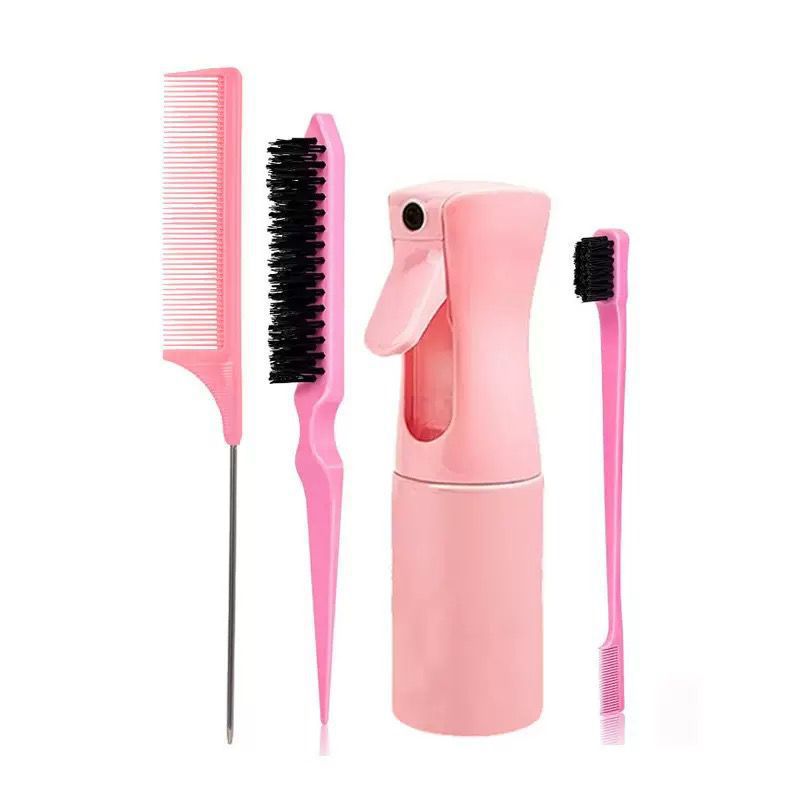 Hair Styling Comb Set with Spray Bottle and Eyebrow Brush