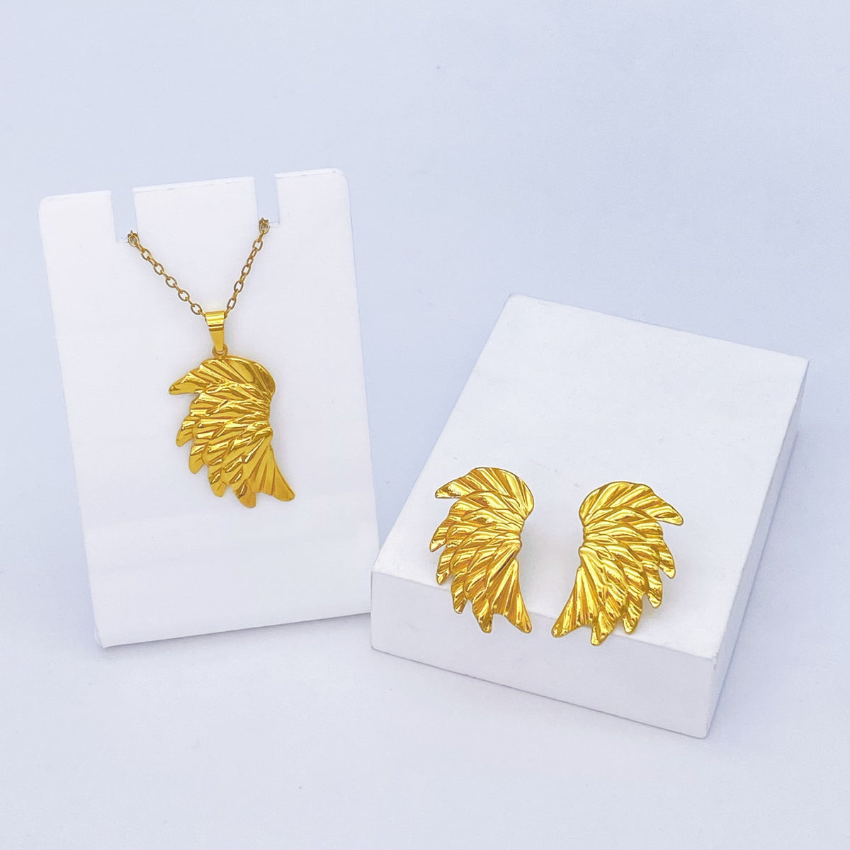 Stainless Steel Earrings and Necklace