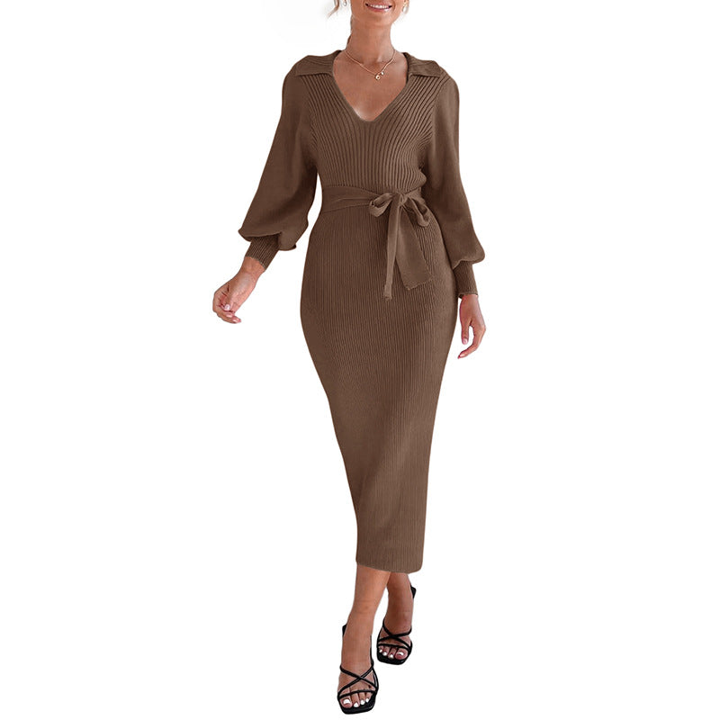 Womens Elegant Knit Long Dress