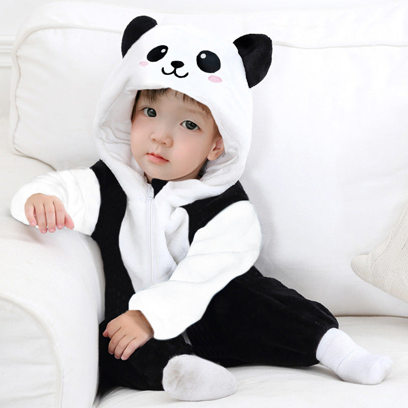 Baby Dinosaur Jumpsuit Warm Flannel Romper