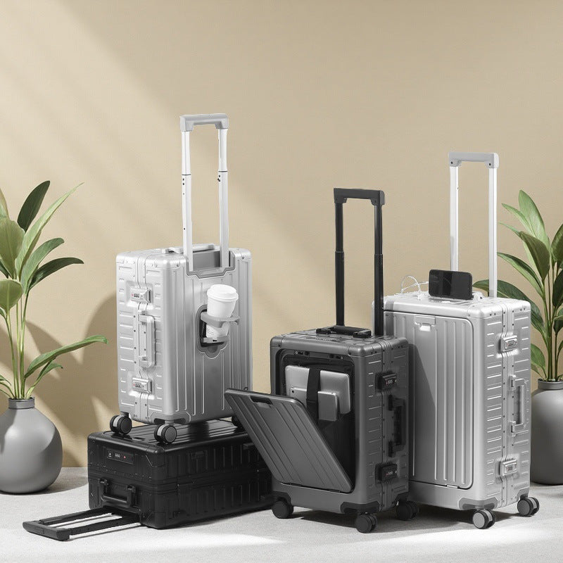 Front Opening Aluminum Magnesium Alloy Suitcase