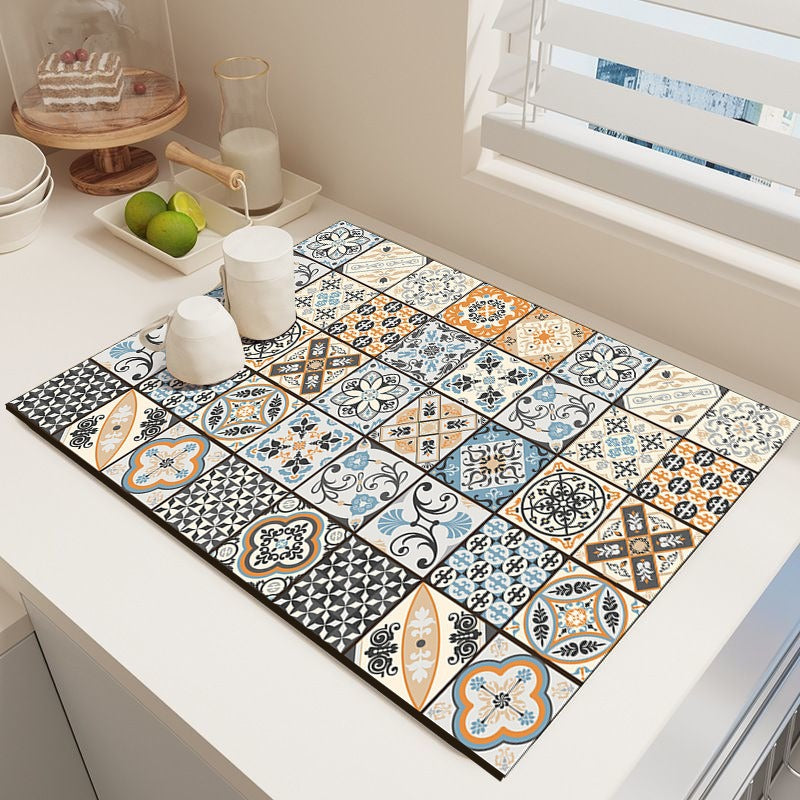 American-Style Retro Diatomaceous Earth Bathroom Mat
