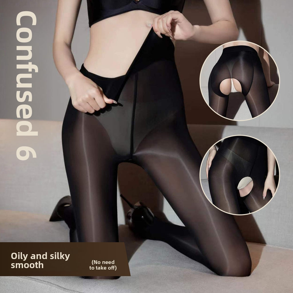 Women 0D Ultra-Thin Horse Oil Infused Glossy Silky Anti-Snag Pantyhose