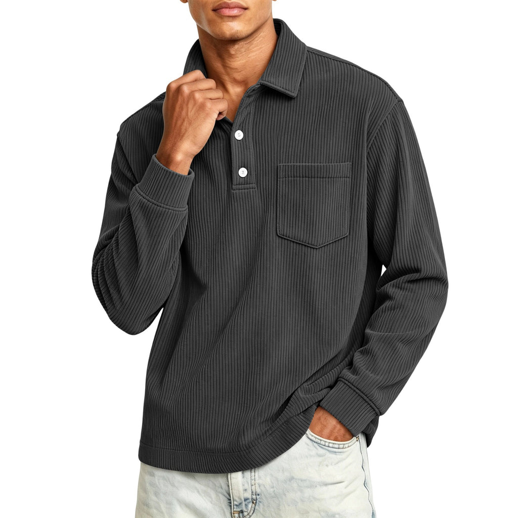Men's Corduroy Shirt Long Sleeve Button Down Top