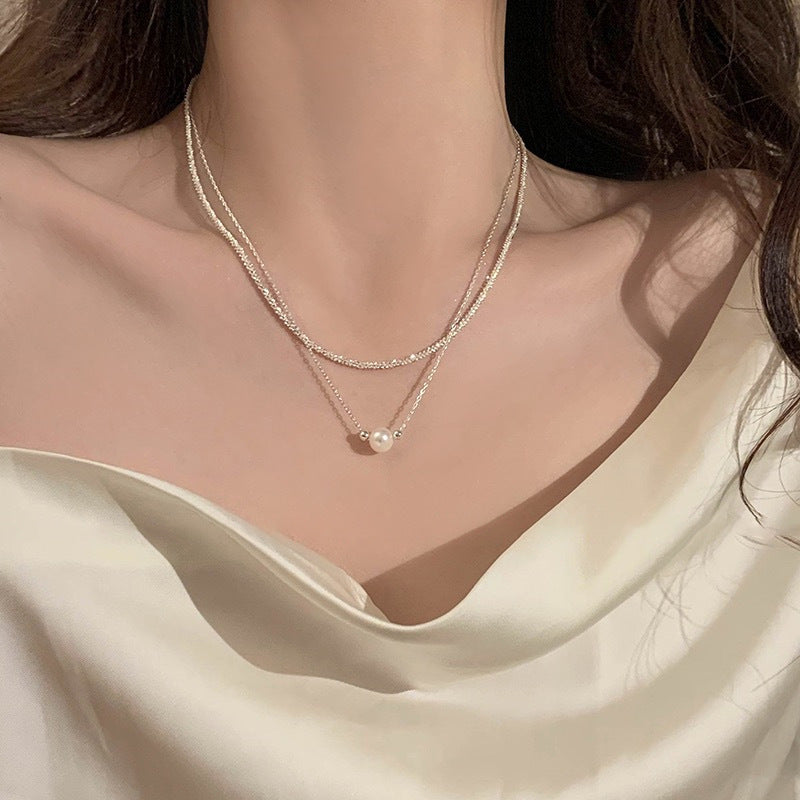 Double Layer Stacked Pearl Necklace