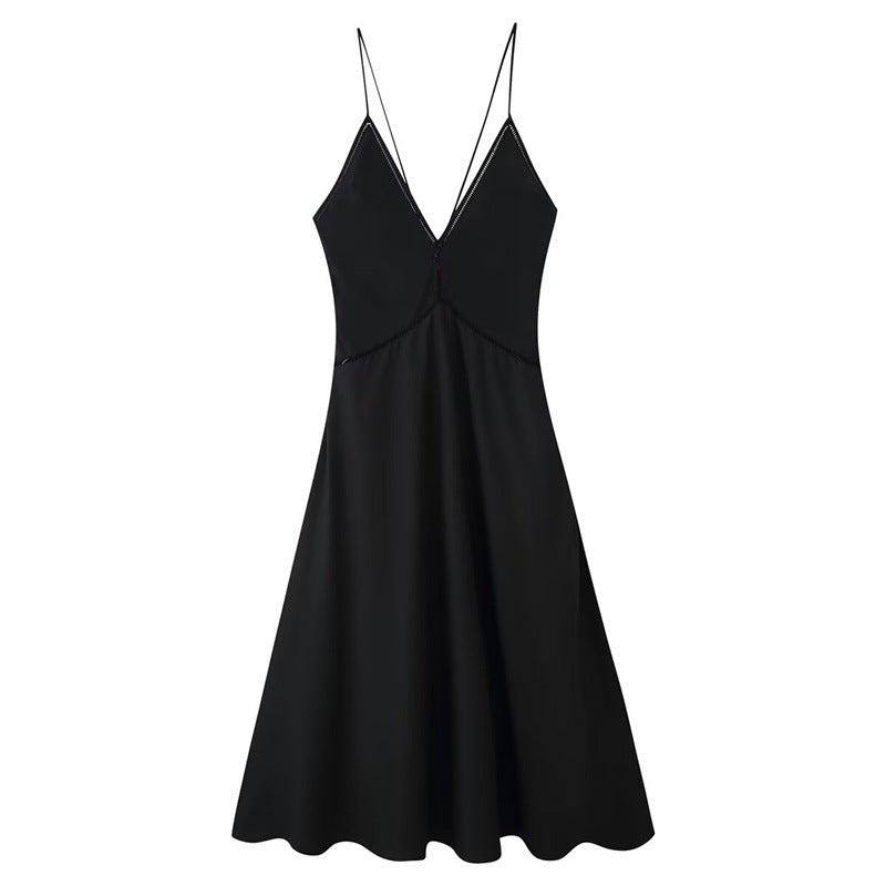 Womens Lace-up Back Floral Trim Dress