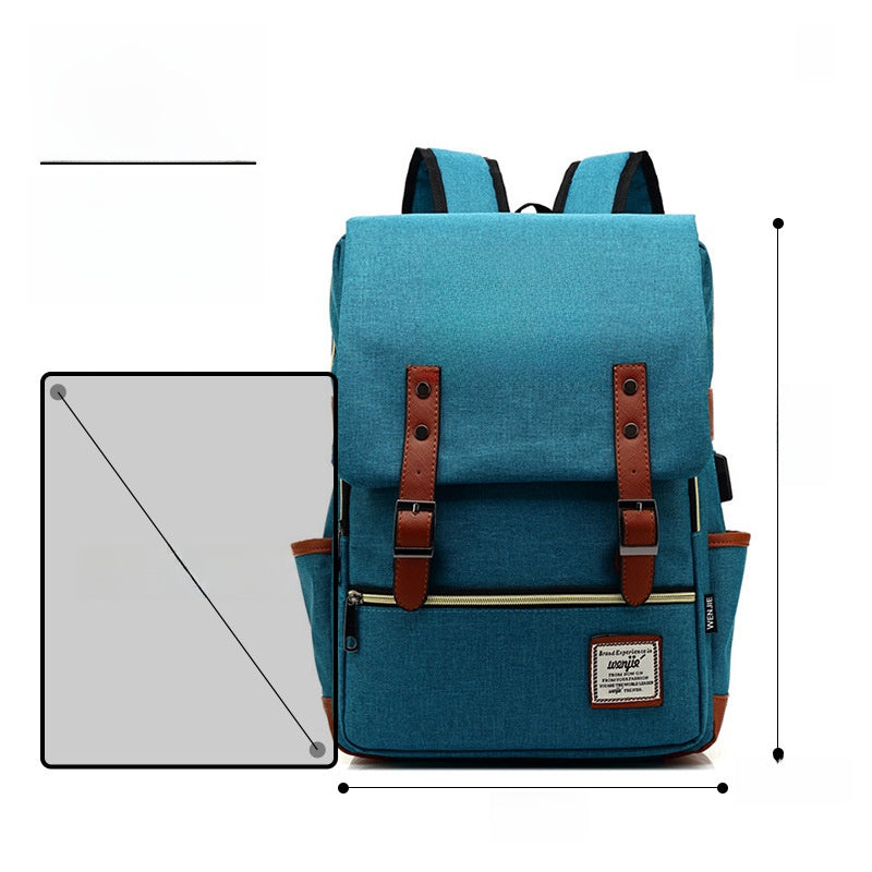 Custom Vintage Nylon Backpack with Laptop Compartment