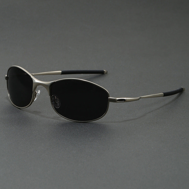 Retro Polarized Sunglasses for Men and Women UV400 Protection Metal Frame for Driving Fishing Cycling