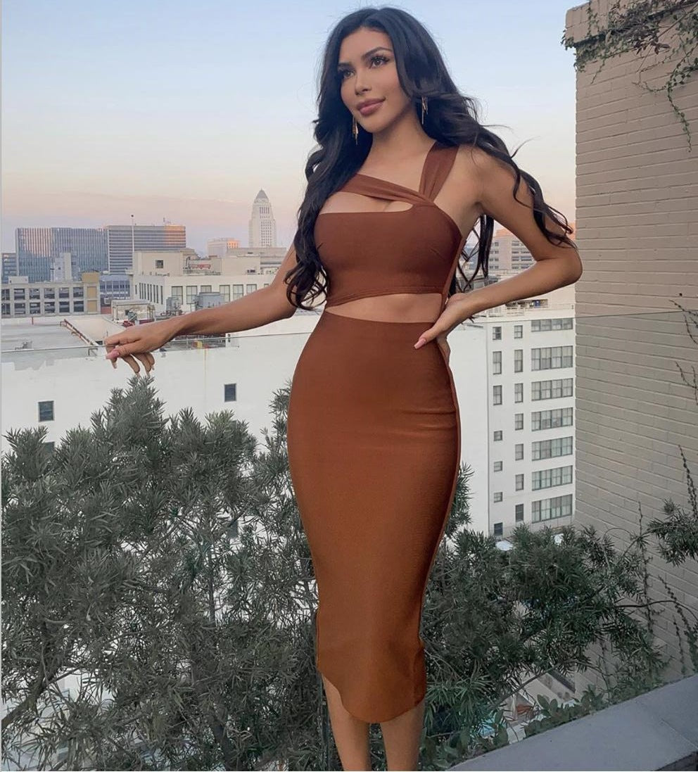 Womens Halterneck Bandage Dress