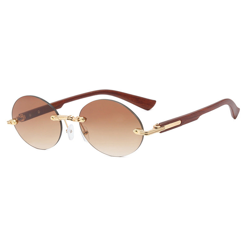 Frameless Oval Sunglasses UV400 Protection