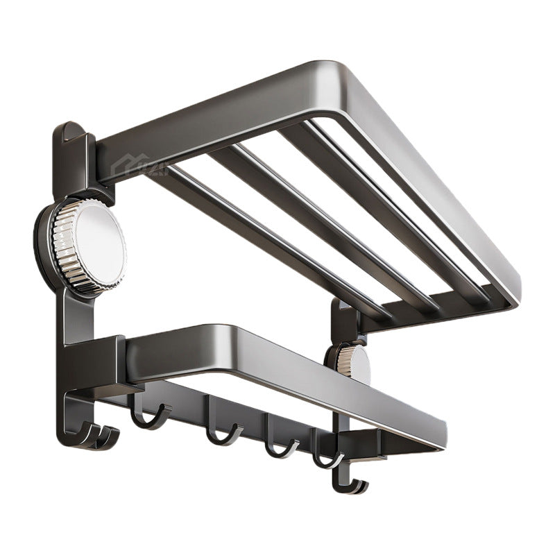 Suction Cup Bathroom Towel Rack with Hanging Rod