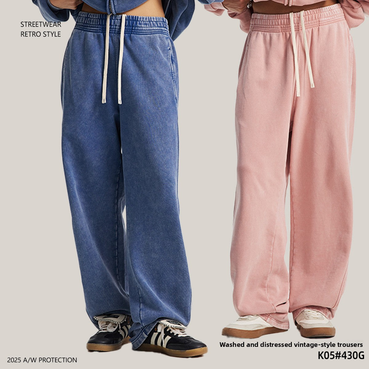 Men's Vintage Washed Cotton Long Pants