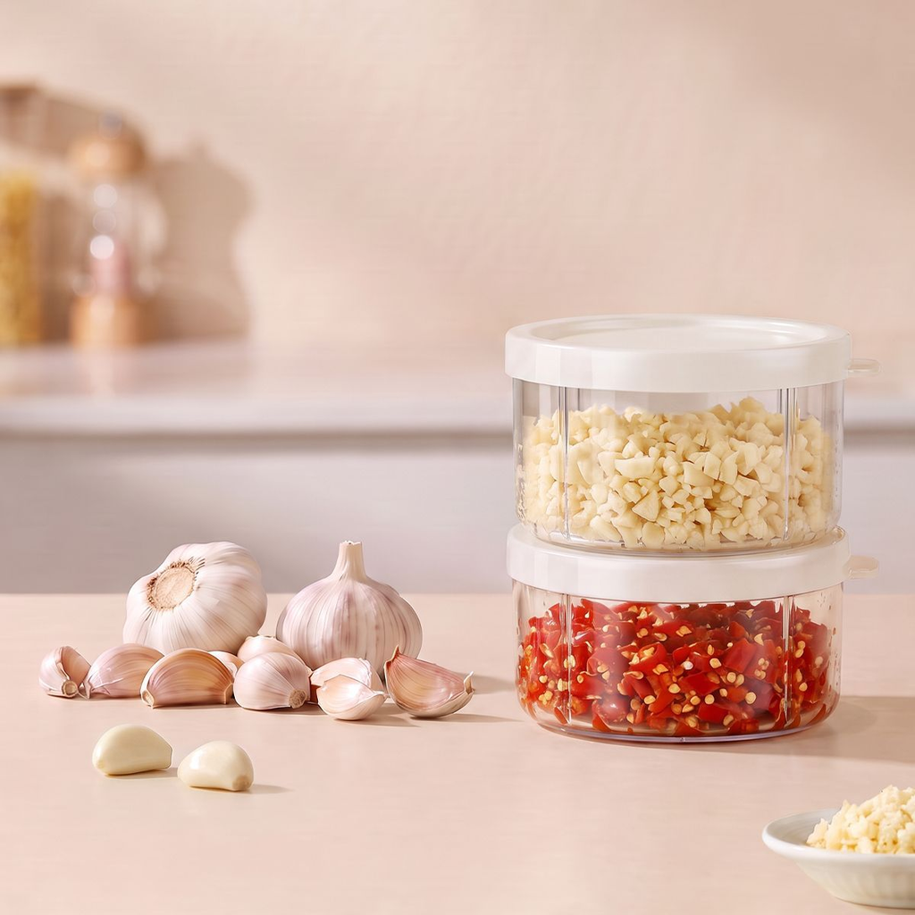 Press-type garlic cutter