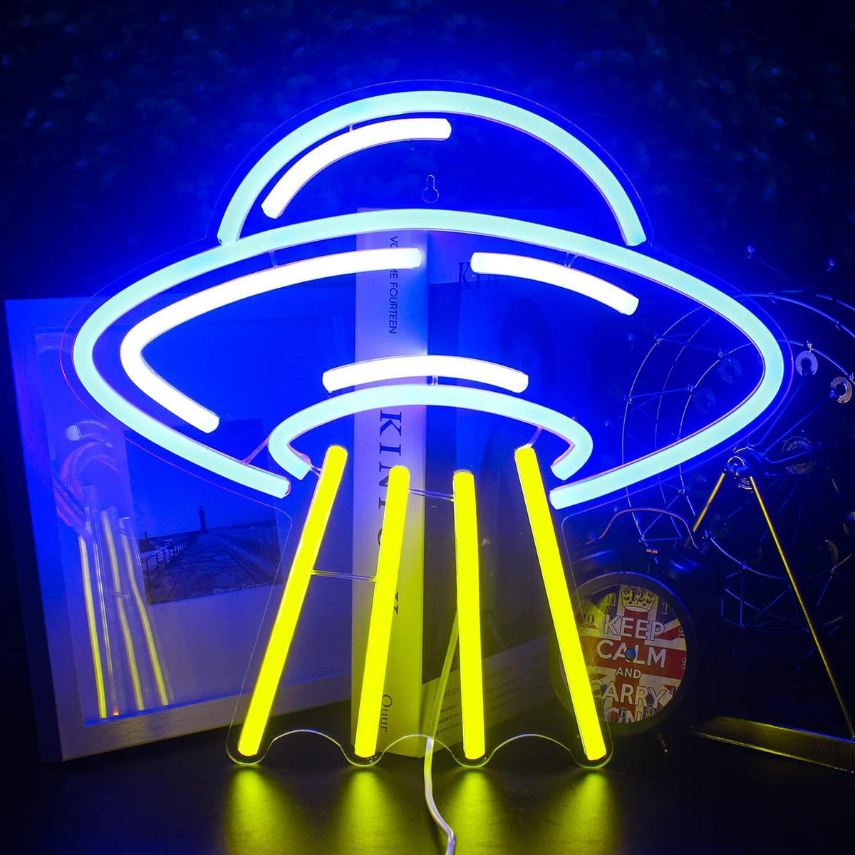 Alien UFO LED Neon Sign Light for Bedroom Game Room Bar Party Decoration