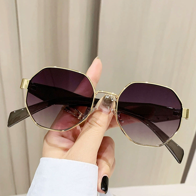 Polygon Metal Sunglasses with UV Protection
