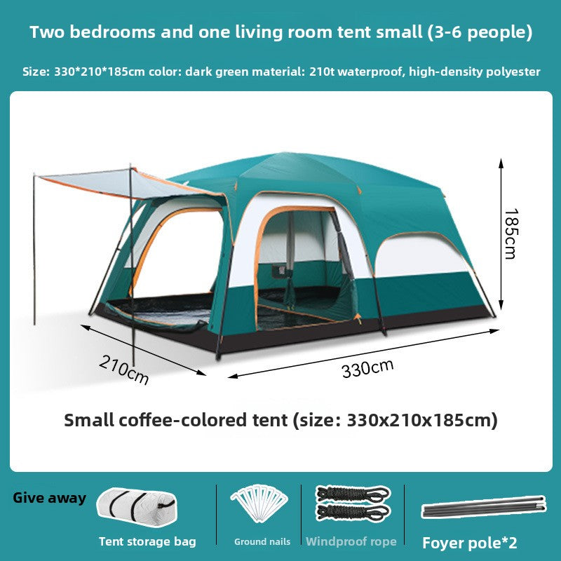 Automatic Two Room Camping Tent for Family Outdoor Use