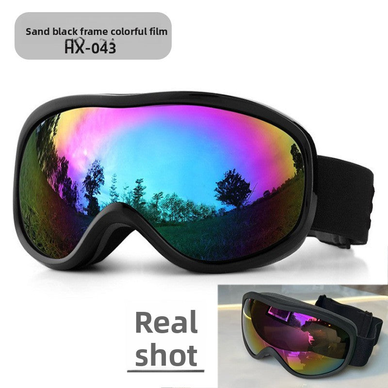 Spherical Ski Goggles with Double-Layer Anti-Fog