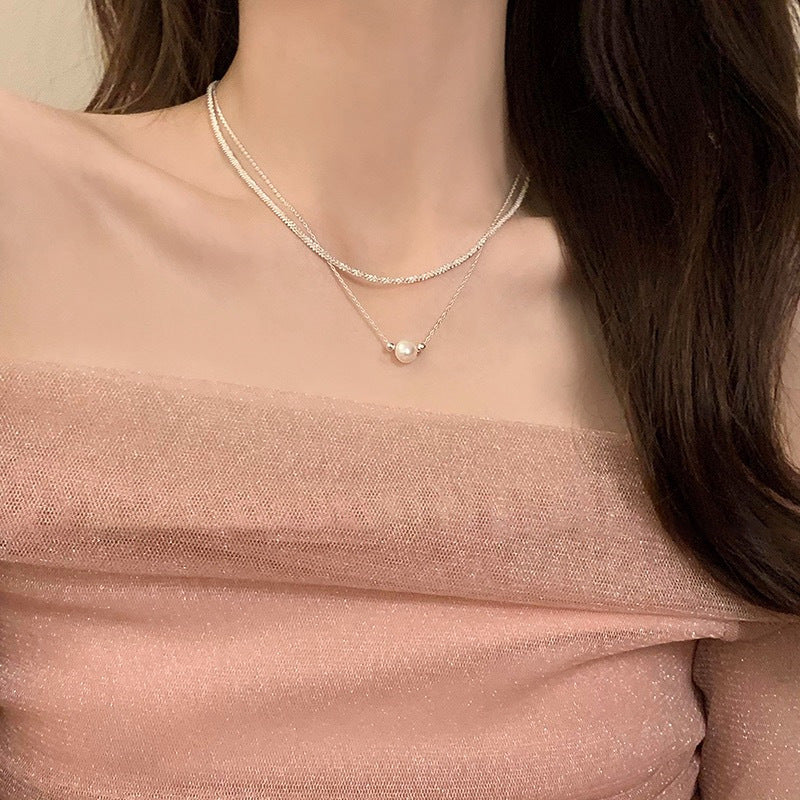 Double Layer Stacked Pearl Necklace