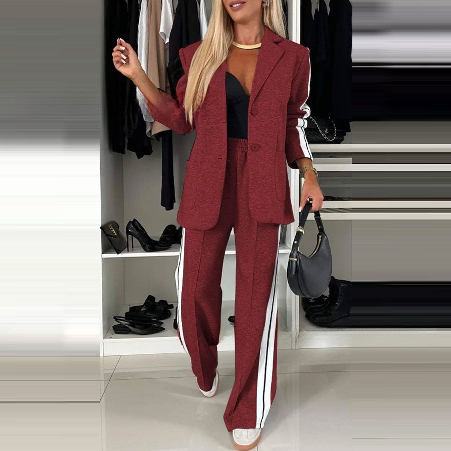 Women's Long Sleeve Lapel Casual Suit Set