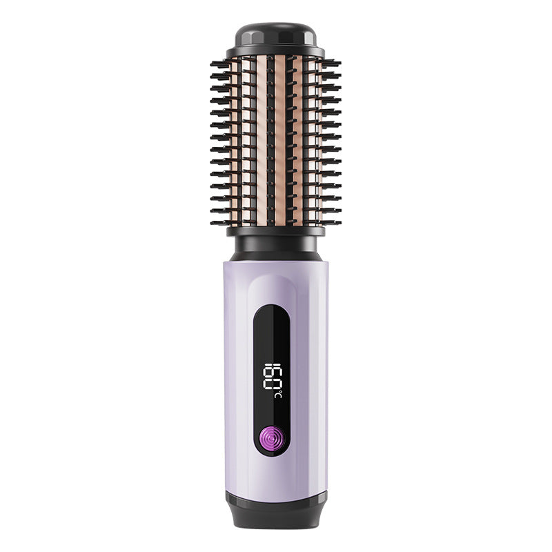 2-in-1 Wireless Rechargeable Ceramic Curling Straightening Comb 2600mAh