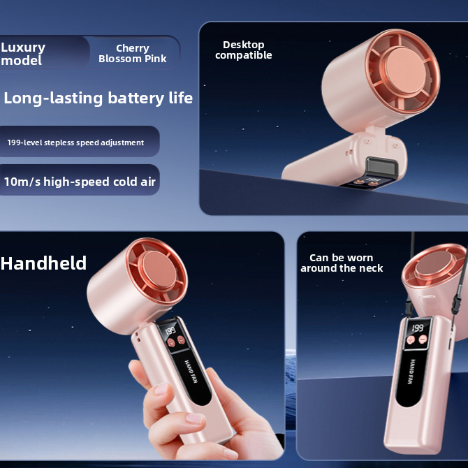 Portable USB Rechargeable Handheld Fan with Ice Compress