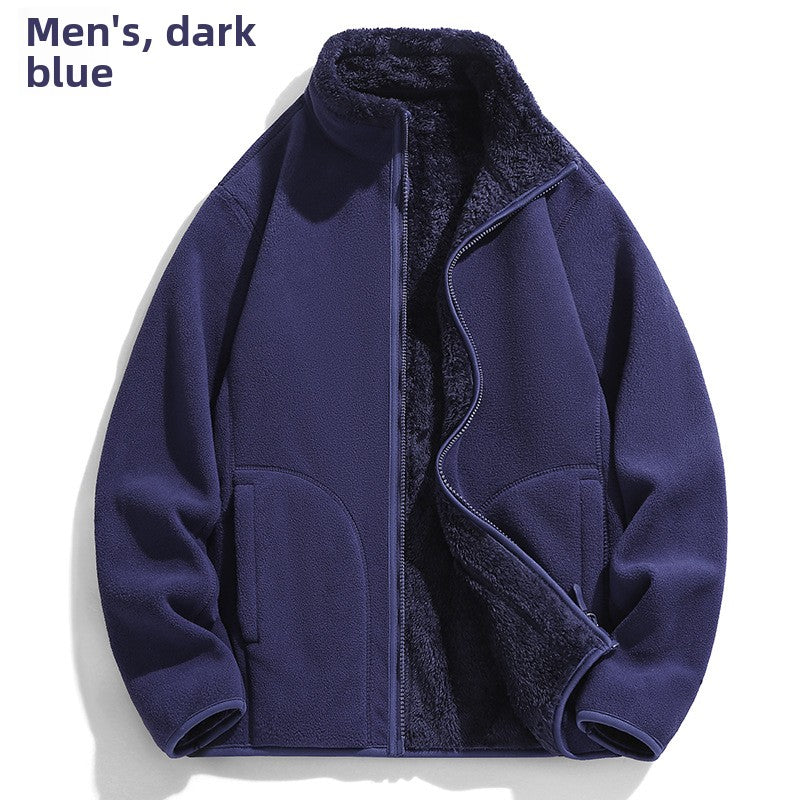 Reversible Polar Fleece Stand Collar Jacket