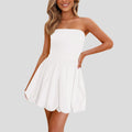 Short skirt with plunging neckline and tight-fitting design