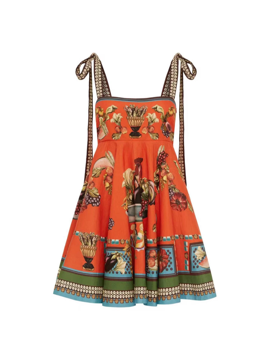 Casual Fashion Elegant Linen Lace-Up Dress