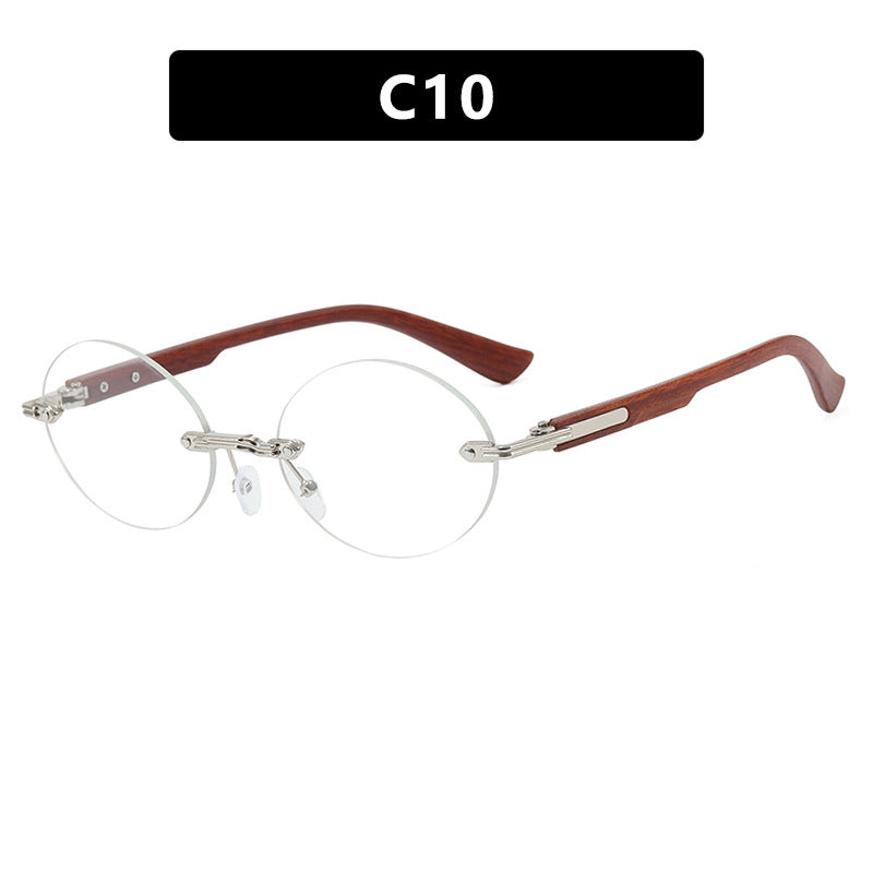 Frameless Oval Sunglasses UV400 Protection