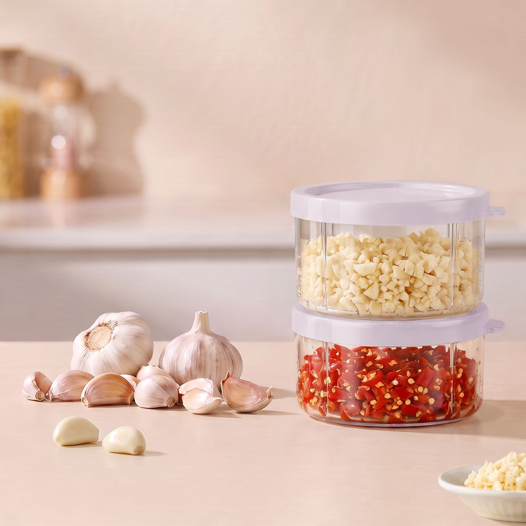 Press-type garlic cutter