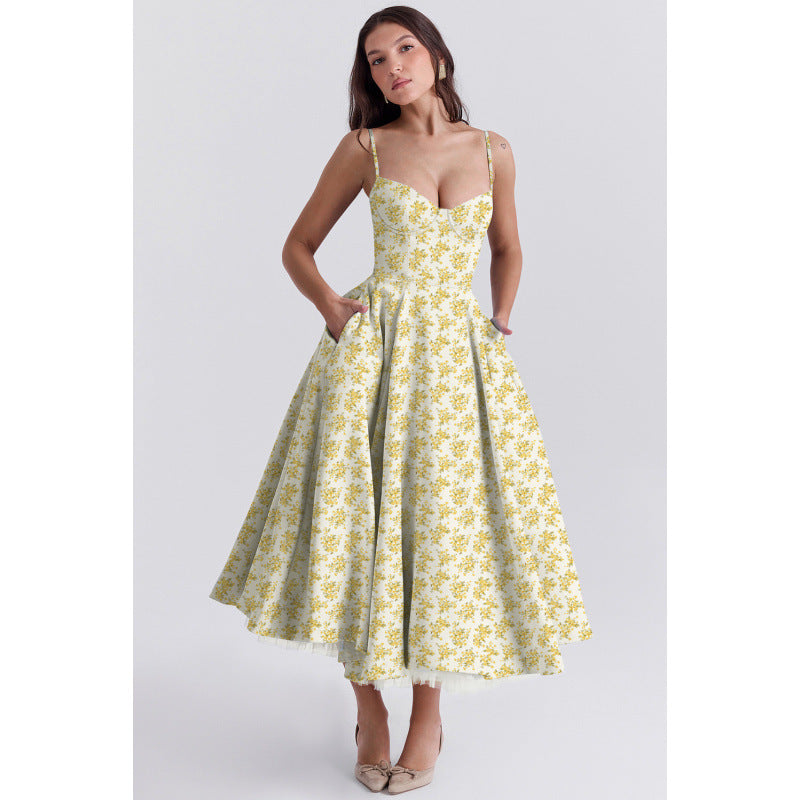 French Style Mesh Princess Dress with Flared Hem