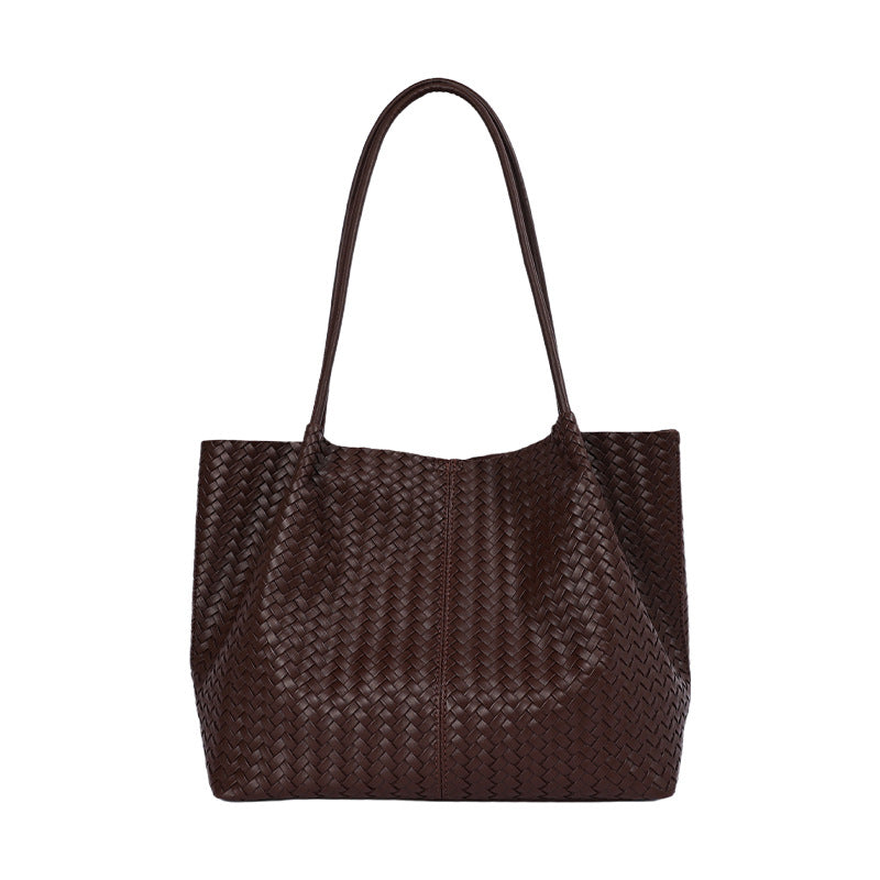Vintage Woven Tote Bag with Magnetic Closure