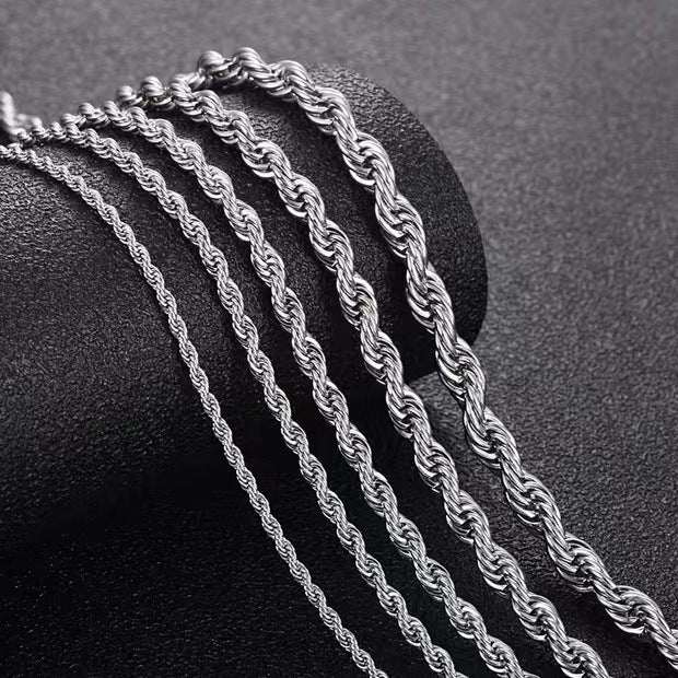 Stainless Steel Twist Chain Necklace