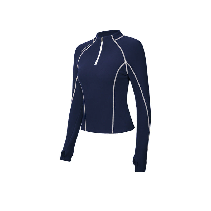 Women's Half-Zip Slim Fit Long Sleeve Yoga Top
