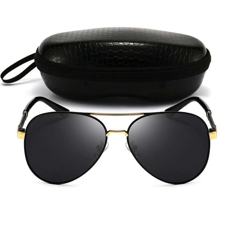 Metal Polarized Sunglasses Retro Large Frame Driving Glasses