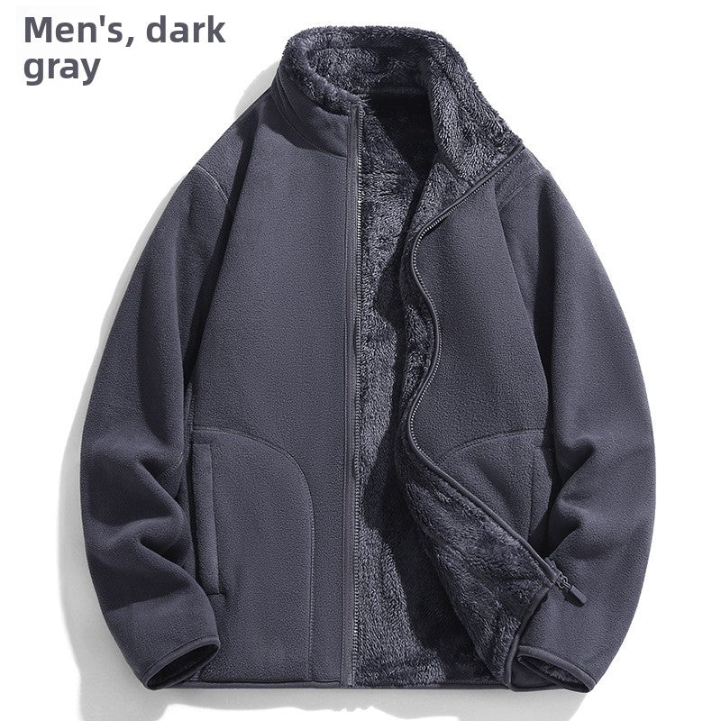 Reversible Polar Fleece Stand Collar Jacket