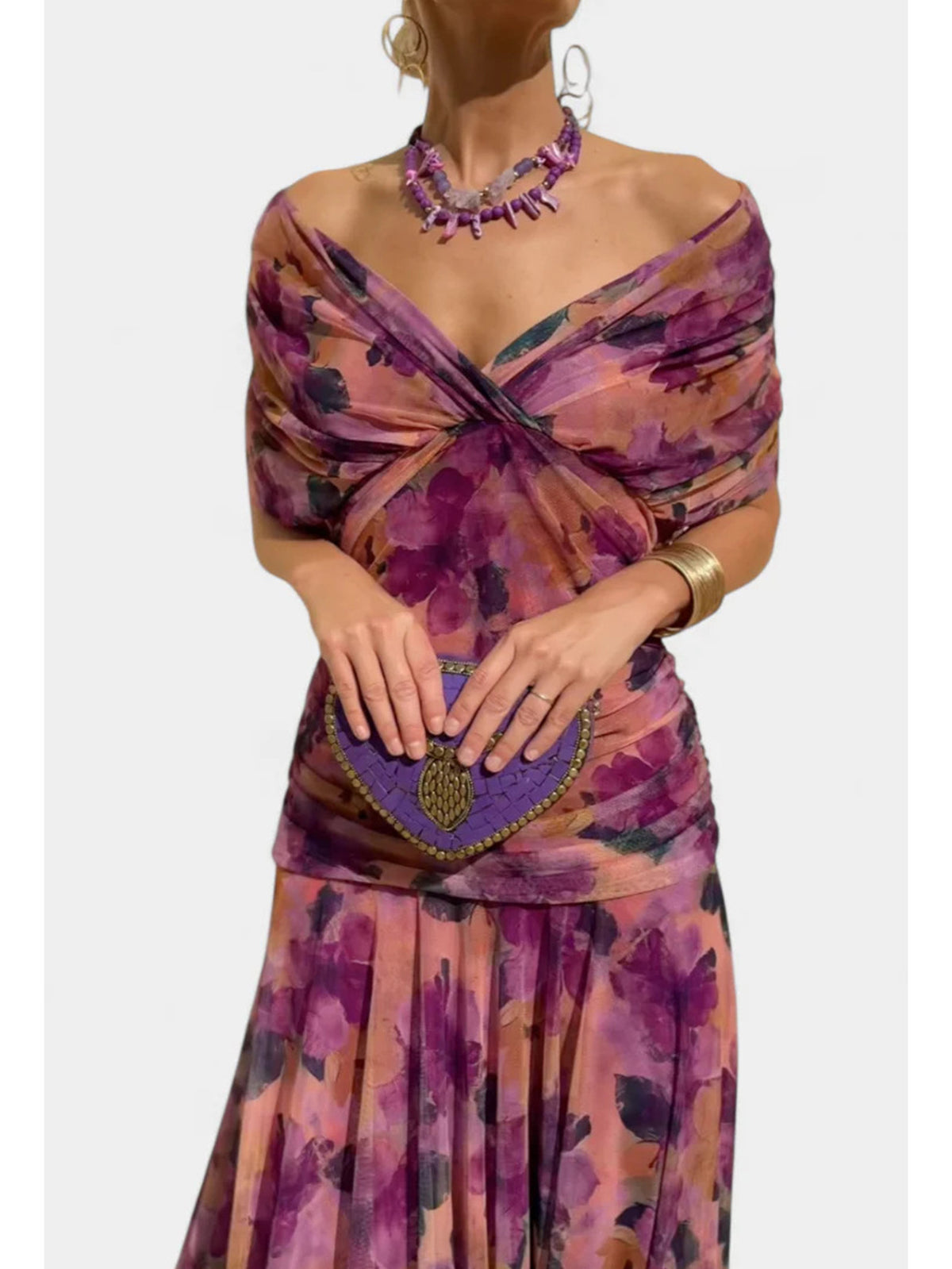 New spring/summer lace printed strapless dress
