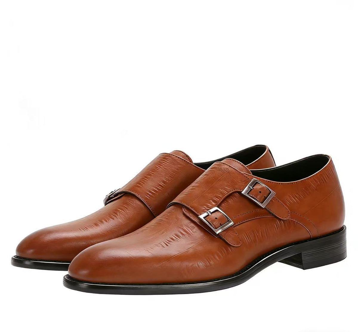 Genuine Leather Buckle Dress Shoes